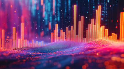 Wall Mural - business stocks increasing on market chart with detailed investment data and profit graph