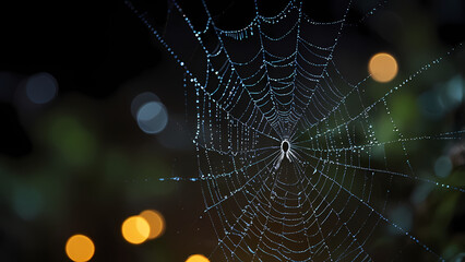 Luminous Spider Web Digital Background


