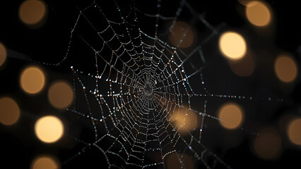 Glowing Spider Web Minimalist Wallpaper

