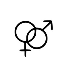  Gender Symbol Hand Drawn Outline Style
