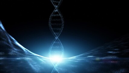 Wall Mural - modern science dna chain loop rotation with copy space animation.