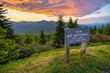© bilanol - Car road trip on Blue Ridge Parkway in North Carolina Appalachian mountains. Mt Mitchell Overlook in summer season at sunset. Summertime landscape of beautiful nature