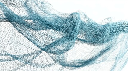 generative AI, transparent background, fishing net, isolated image