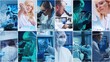 © Acronym - Technology and medical concept. Scientists, lab equipment and microscopes in biomedical innovations and clinical studies. Ideal for educational content. Vertical videos.