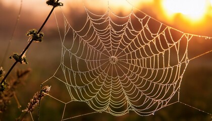 spider web in the morning