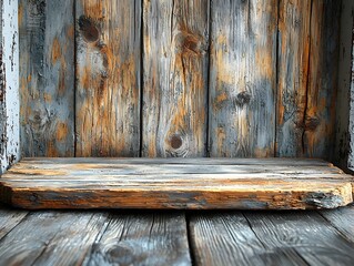 Wall Mural - weathered wood backdrop for organic and vintage product display
