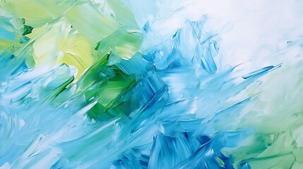 Poster - Abstract colorful painting with vibrant strokes of blue and green conveying a sense of creativity and movement : Generative AI