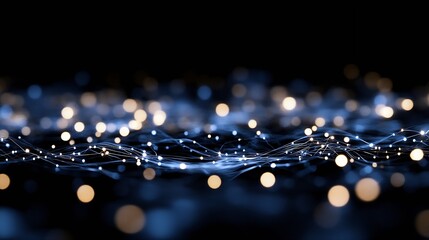 Poster - Abstract image of light waves and bokeh effects create stunning visual art : Generative AI
