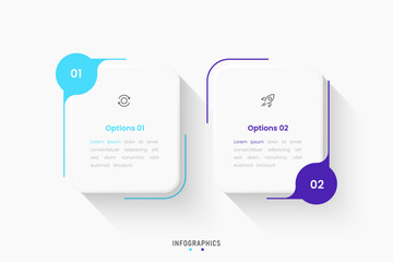 Wall Mural - vector infographic label design template with icons and 2 options or steps. can be used for process 
