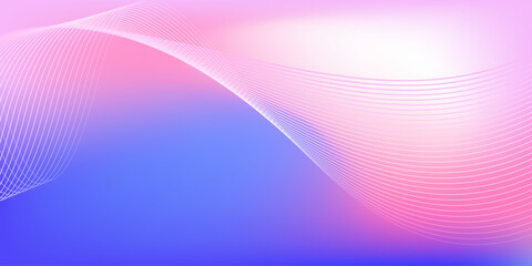 Wall Mural - abstract blue and pink gradient background with shining lines waves. minimalist pastel color backgro