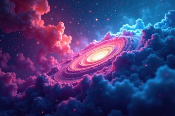 Wall Mural - abstract swirling nebula texture, perfect for website backgrounds, smooth, space