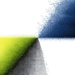 Leinwandbilder - Abstract Color Convergence: A Quadrant of Green, Blue, Black, and White Pixelated Gradient Design