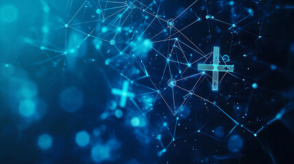 Abstract Digital Network and Technology with Connections and Data