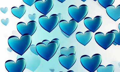 Wall Mural - love valentine's background with pink falling hearts over white. valentine's day background with red