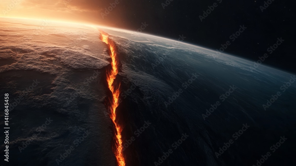 Tectonic plates shifting beneath the Earth's crust, causing sudden ...
