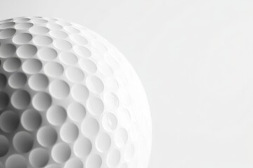 Leinwandbilder - Golf ball close-up on a bright white background, showing the dimpled texture and the rounded shape of the ball. Minimalism and sport.