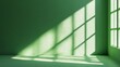 © Juan - Sunlight casting shadows through green window interior