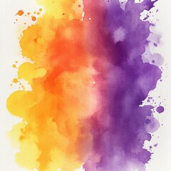 Poster - Abstract Watercolor Gradient: Blending Yellow, Orange, and Purple Hues in a Fluid Artistic Expression 