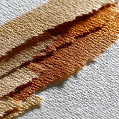 Fototapete - Textured Canvas with Brown and Beige Patches: A Close-Up View of an Abstract Art Piece