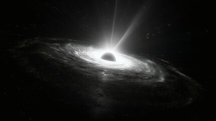 Wall Mural - radiating black hole in galaxy, great for astrophysics, science fiction, and cosmic energy concepts