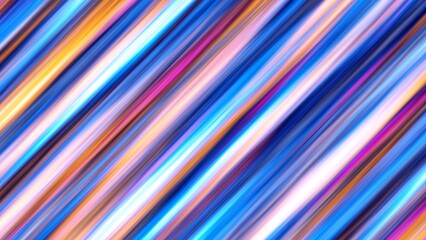 Fototapete - A vibrant abstract composition with colorful diagonal light streaks in captivating blue and orange tones