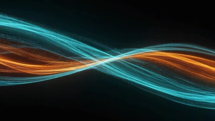 Canvas Print - Abstract dual-tone wave effect, teal and orange