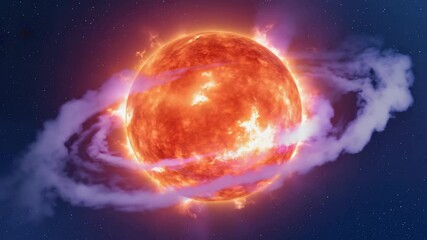 Wall Mural - Red Giant Star with Enveloping Nebula in Space