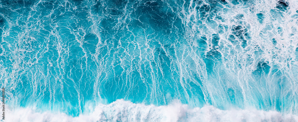abstract aerial view background of blue waves