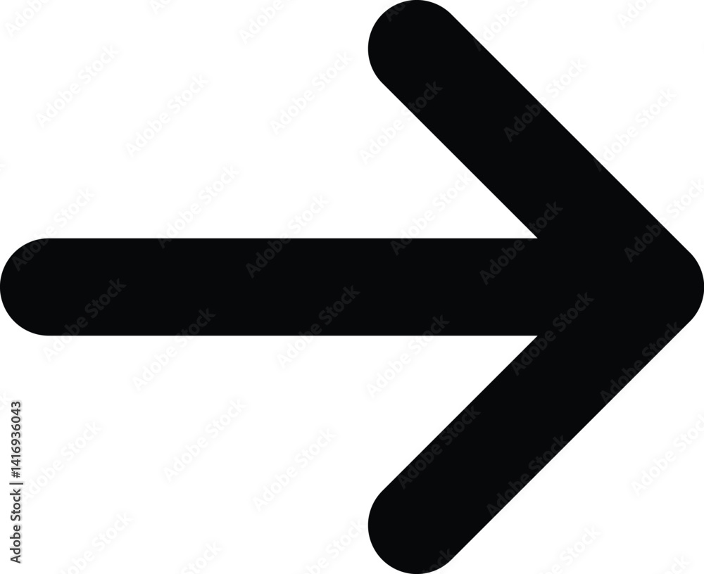 Bold Black Arrow Icon – Minimal Vector Symbol