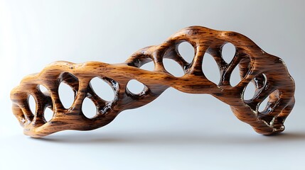 Elegant sculpted wooden dna shape pattern high resolution photo