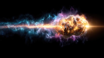 Wall Mural - Cosmic explosion with vibrant energy and colors