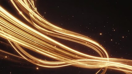 Wall Mural - captivating golden light trails dancing in starry backdrop