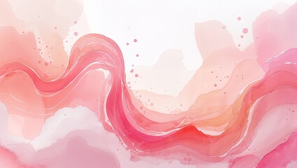Wall Mural - gentle pink and peach watercolor strokes fading into white giving a soft and ethereal feel