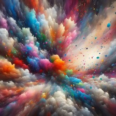 Wall Mural - Chroma Storms of pure pigment