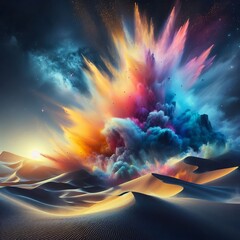 Wall Mural - Chromatic Sandstorm into the particles