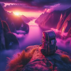 Wall Mural - cliff edge leaning on cliffside