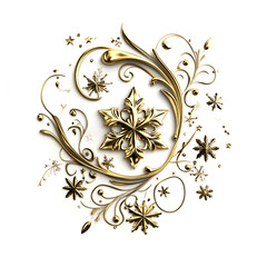 elegant golden floral design art creation digital artwork minimalist style close-up decoration conce
