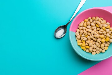 Leinwandbilder - abstract food advertisement, branded style, minimalist tone, social media ad, brand colors, natural light, vibrant colors, dramatic mood, flat lay, natural background