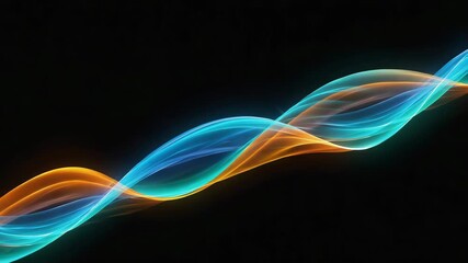 Wall Mural - abstract wave of orange and blue light, energy, design