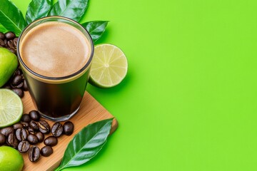 Leinwandbilder - minimalist drinks advertisement, premium style, vibrant tone, poster, dynamic angles, natural light, earthy tones, dramatic mood, flat lay, isolated white background