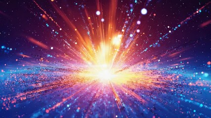 Wall Mural - Abstract light explosion with cosmic dust and energy bursts