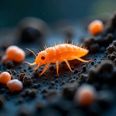 a high-quality, highly detailed 3d and microscopic view of a parasite