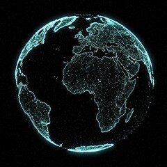 stunning view of earth glowing with a brilliant blue aura against the blackness of outer space