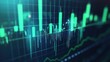 © mas - Green stock market data. Digital graphic showing financial trading trends and fluctuations