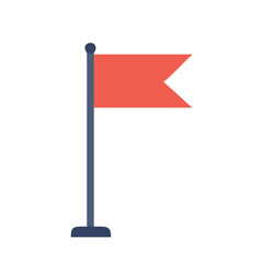 Wall Mural - Stylized Red Flag Icon Symbol on Black Background
