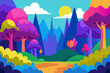 © Radha Rani - colorful-fantasy-forest-landscape-illustration