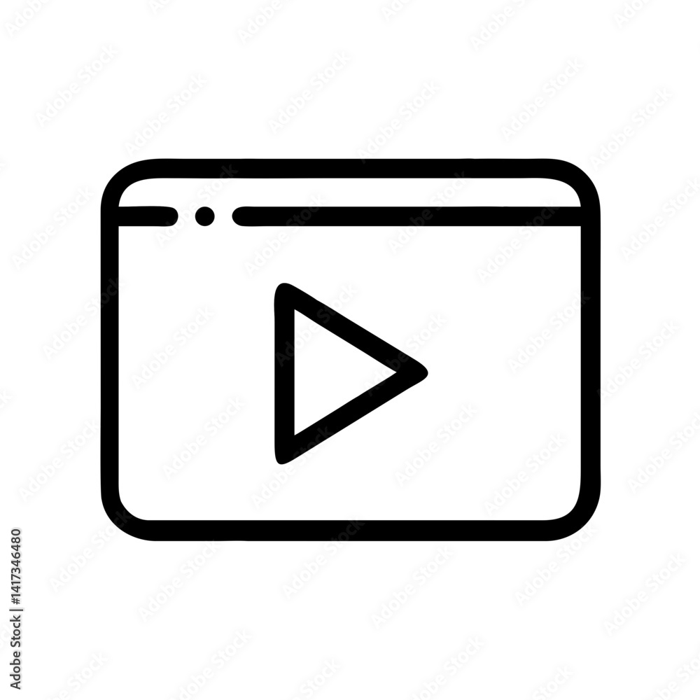 Play Button Icon Representing Video Playback Start and Media Control ...