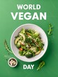 © RIPON - Happy World Vegan Day The Vegan Day Of The Year on green background