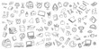 © tri winarno - Back to school doodle elements. Vector illustration in line. Used for banner, poster, background, etc