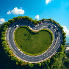 Canvas Print - heart road
